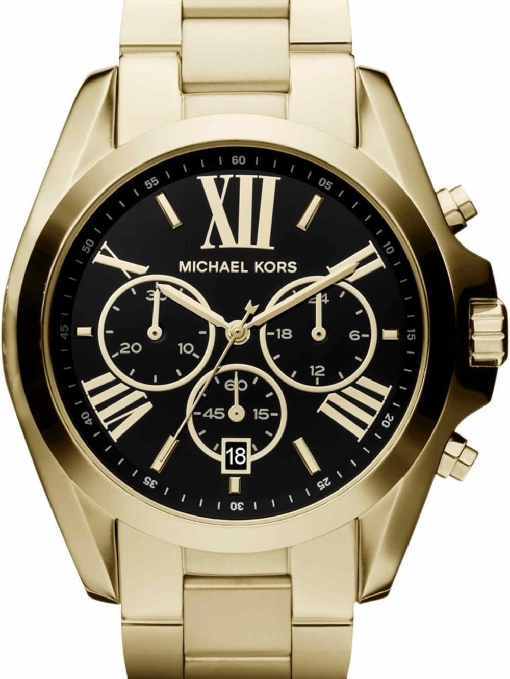 Michael Kors Gold and Black Chronograph Watch Unisex